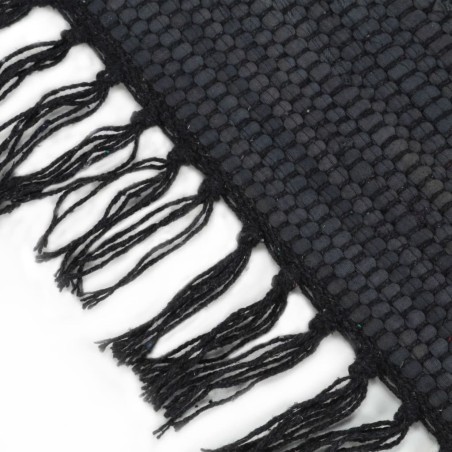 Tapis Chindi Coton tissé à la main 120 x 170 cm Anthracite