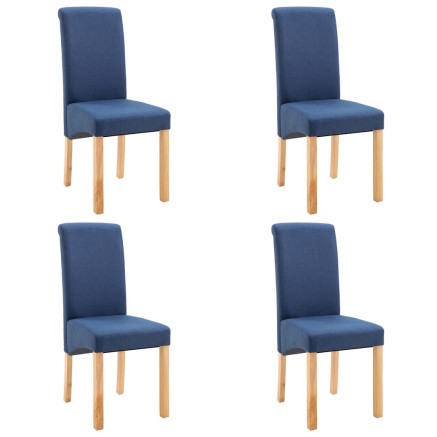 Chaises à manger lot de 4 bleu tissu 2