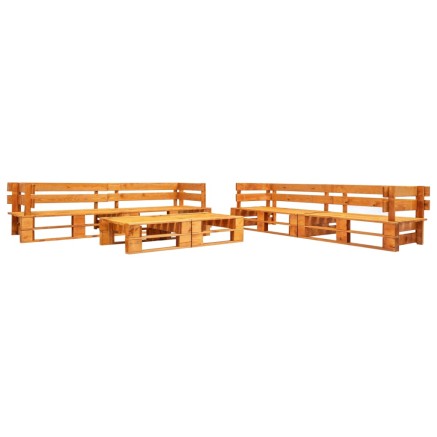 Canapés de jardin palette 6 pcs bois marron miel