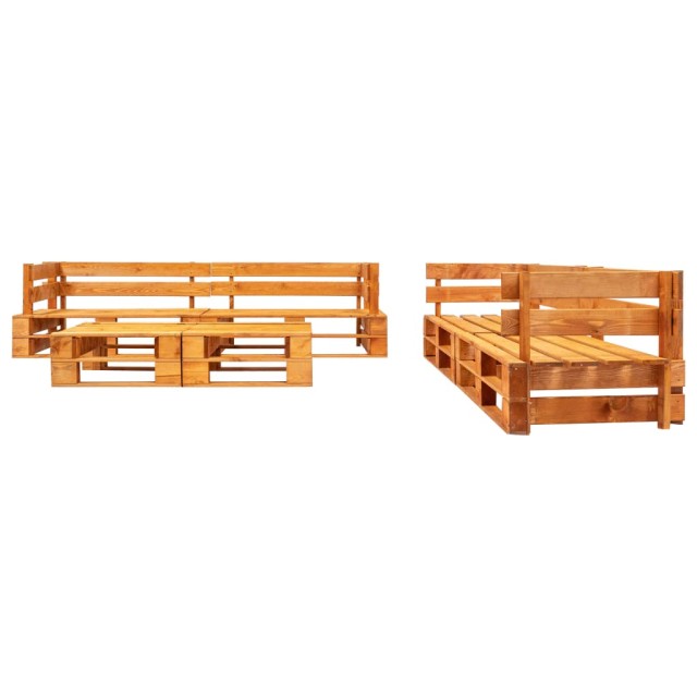 Canapés de jardin palette 6 pcs bois marron miel