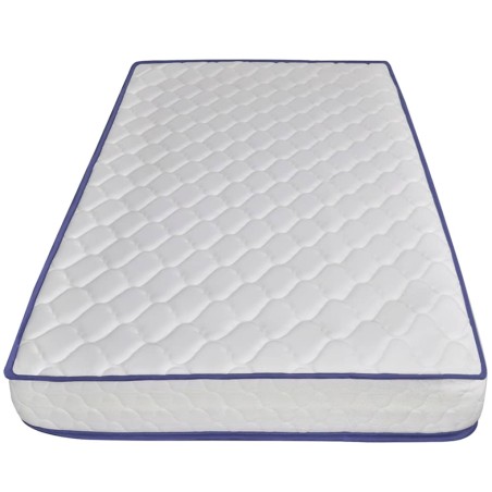 Lit avec matelas à mémoire de forme Blanc Similicuir 90x200 cm