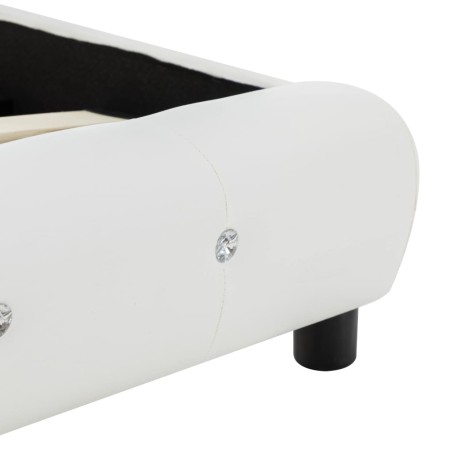 Lit avec matelas à mémoire de forme Blanc Similicuir 140x200 cm