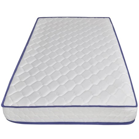 Lit avec matelas à mémoire de forme Blanc Similicuir 140x200 cm
