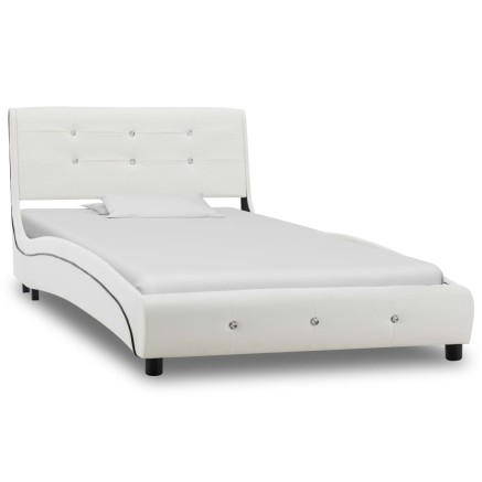 Lit avec matelas Blanc Similicuir 90 x 200 cm 2