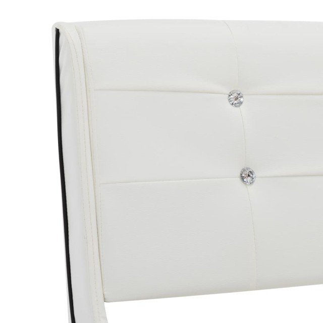 Lit avec matelas Blanc Similicuir 90 x 200 cm