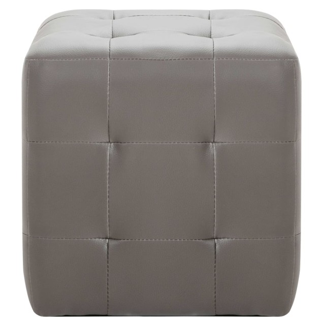 2 pcs Poufs Gris 30 x 30 x 30 cm Similicuir