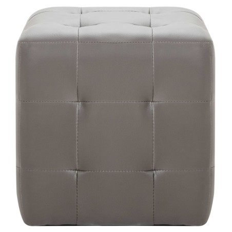 2 pcs Poufs Gris 30 x 30 x 30 cm Similicuir