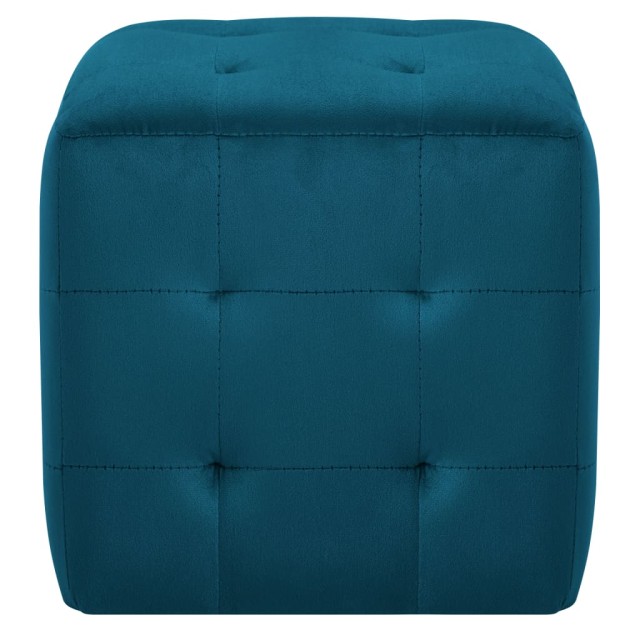 2 pcs Poufs Bleu 30 x 30 x 30 cm Tissu velours