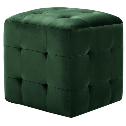 2 pcs Poufs Vert 30 x 30 x 30 cm Tissu velours 2