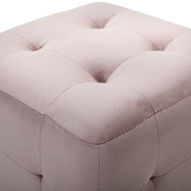 2 pcs Poufs Rose 30 x 30 x 30 cm Tissu velours