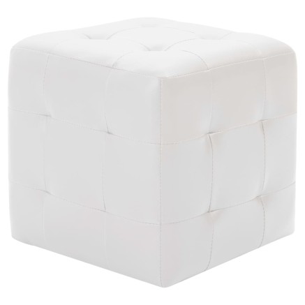 Poufs 2 pcs Blanc 30 x 30 x 30 cm Similicuir 2