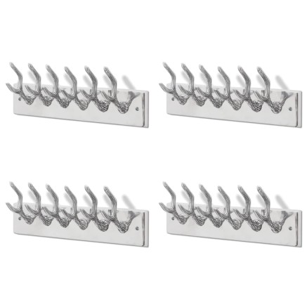 Crochets à vêtements de garde-robe 4 pcs Argenté Aluminium 2