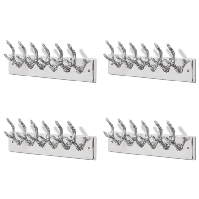 Crochets à vêtements de garde-robe 4 pcs Argenté Aluminium