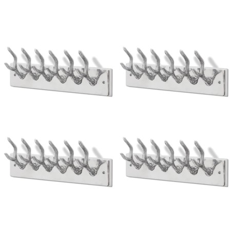 Crochets à vêtements de garde-robe 4 pcs Argenté Aluminium