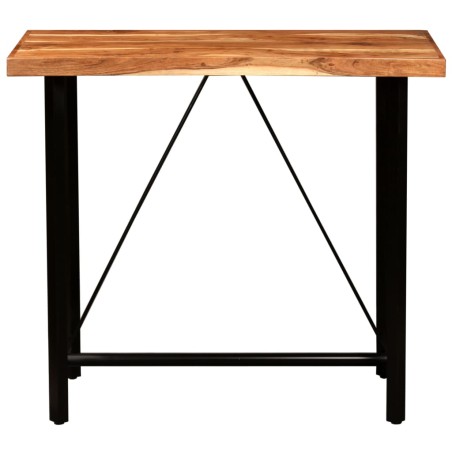 Ensemble de bar 5 pcs Bois solide et cuir véritable