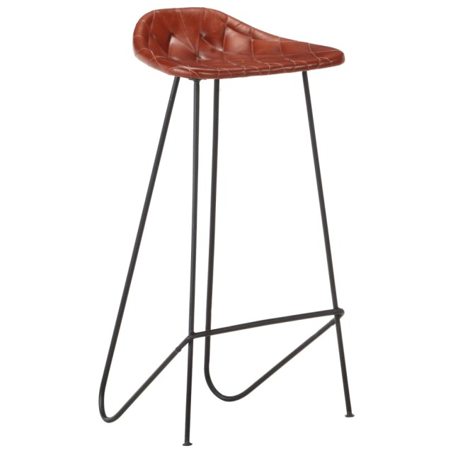 Ensemble de bar 5 pcs Bois de récupération et cuir véritable
