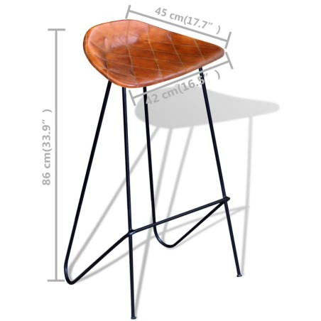 Ensemble de bar 5 pcs Bois de récupération et cuir véritable