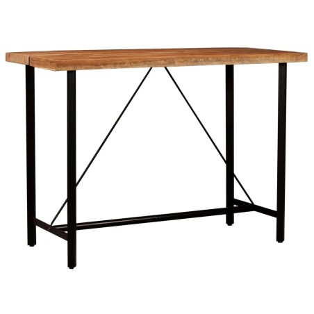 Ensemble de bar 7 pcs Bois solide et cuir véritable