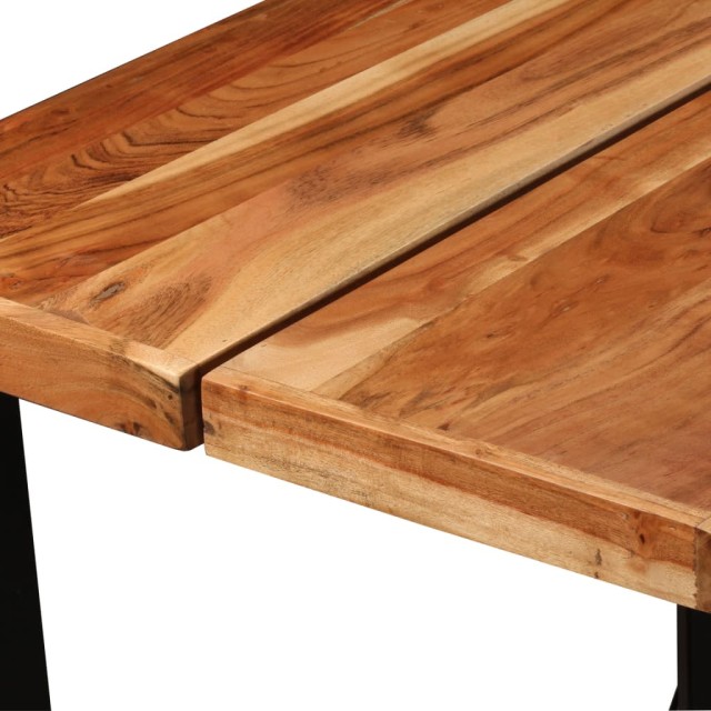 Ensemble de bar 7 pcs Bois solide et cuir véritable