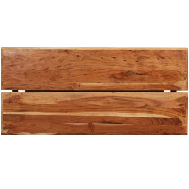 Ensemble de bar 7 pcs Bois d'acacia solide et cuir véritable