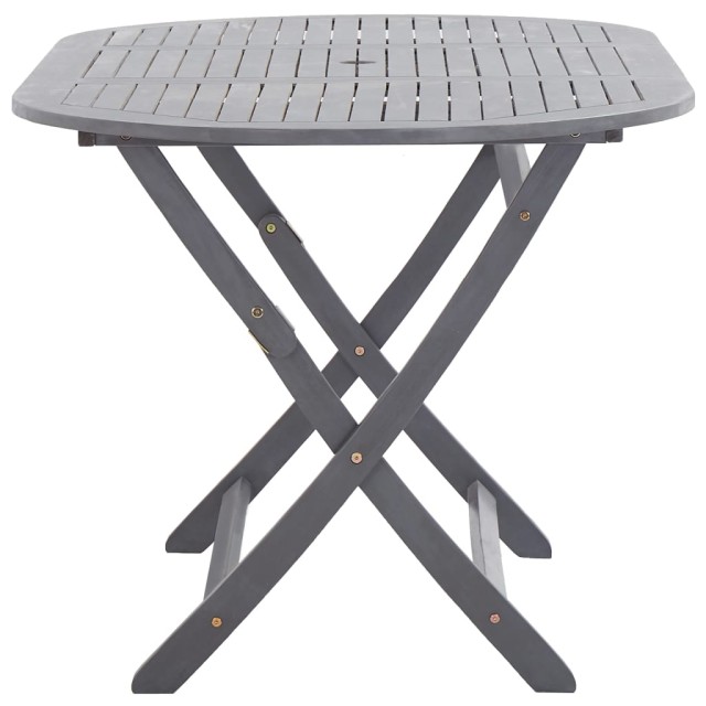 Ensemble à manger de jardin 9 pcs Bois d'acacia massif Gris