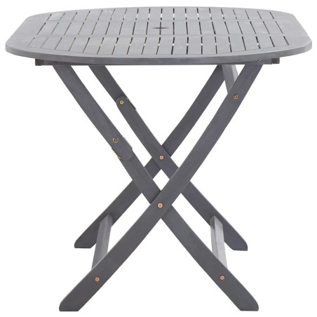 Ensemble à manger de jardin 9 pcs Bois d'acacia massif Gris
