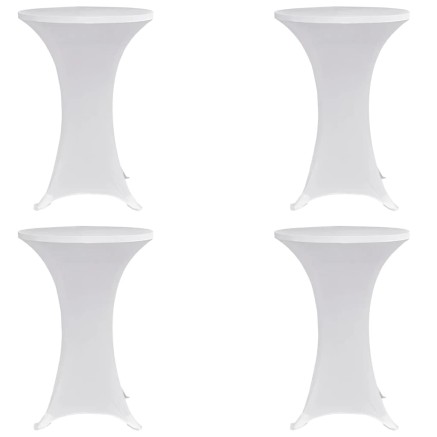 Housses élastiques de table Ø 60 cm Blanc 4 pcs