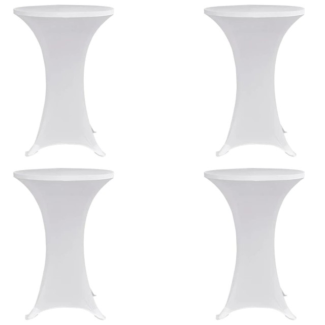Housses élastiques de table Ø 60 cm Blanc 4 pcs