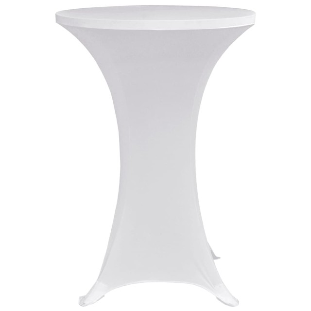 Housses élastiques de table Ø 60 cm Blanc 4 pcs