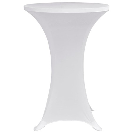 Housses élastiques de table Ø 60 cm Blanc 4 pcs
