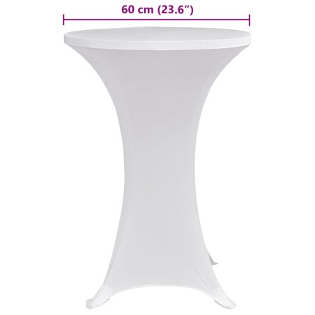 Housses élastiques de table Ø 60 cm Blanc 4 pcs