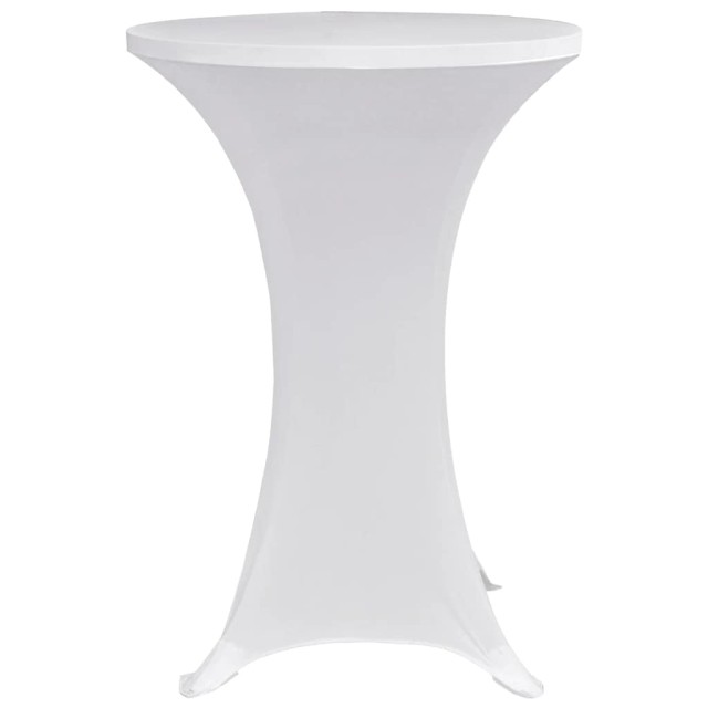 Housses élastiques de table Ø 70 cm Blanc 4 pcs