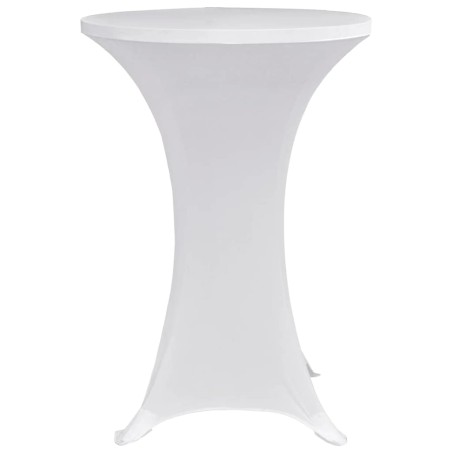 Housses élastiques de table Ø 70 cm Blanc 4 pcs