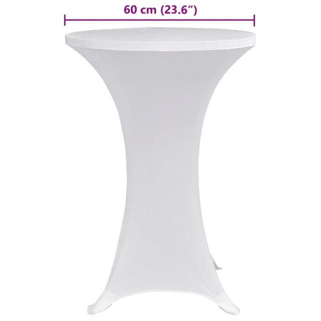 Housses élastiques de table Ø 70 cm Blanc 4 pcs