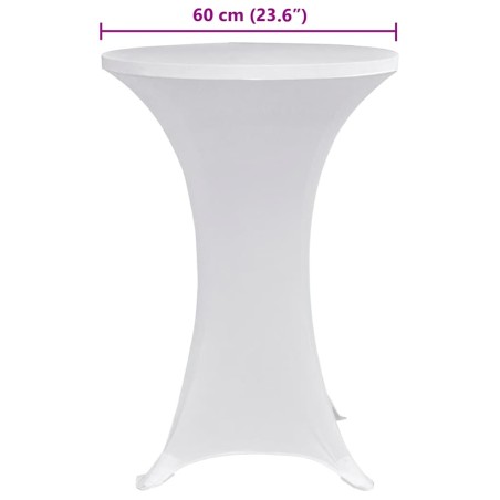 Housses élastiques de table Ø 70 cm Blanc 4 pcs
