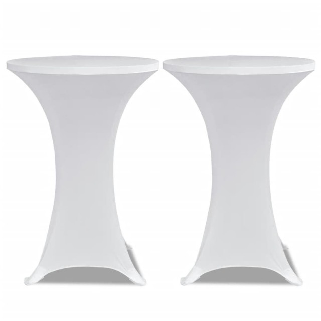 Housses élastiques de table Ø 80 cm Blanc 4 pcs