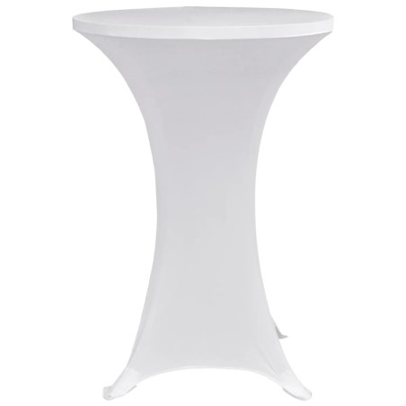 Housses élastiques de table Ø 80 cm Blanc 4 pcs