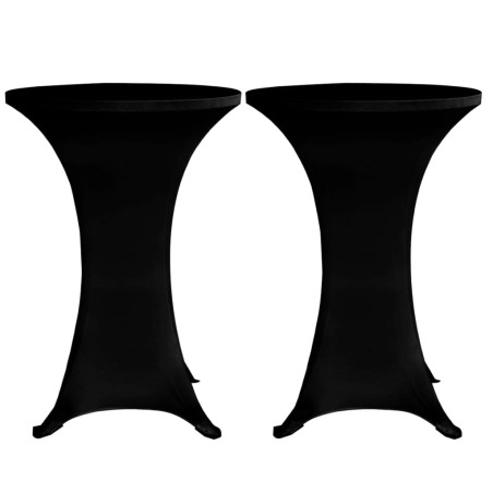 Housses élastiques de table Ø 70 cm Noir 4 pcs