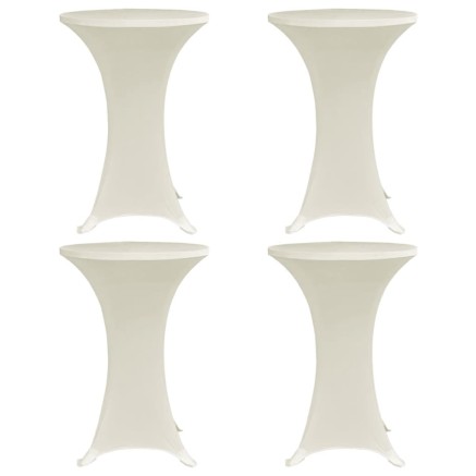 Housses élastiques de table Ø 60 cm Crème 4 pcs