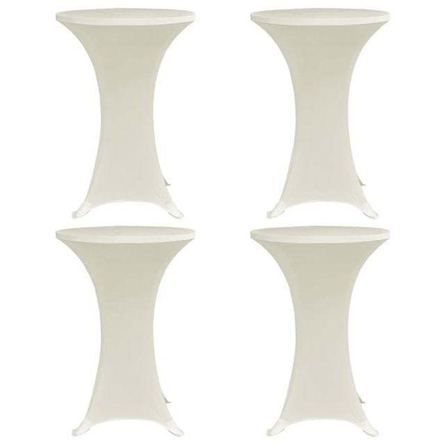 Housses élastiques de table Ø 60 cm Crème 4 pcs