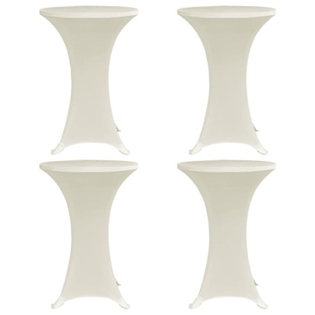 Housses élastiques de table Ø 60 cm Crème 4 pcs