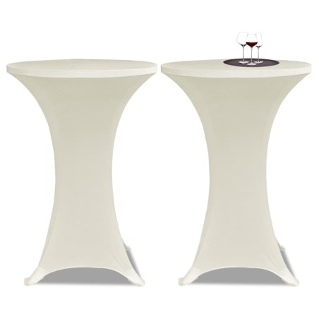 Housses élastiques de table Ø 60 cm Crème 4 pcs