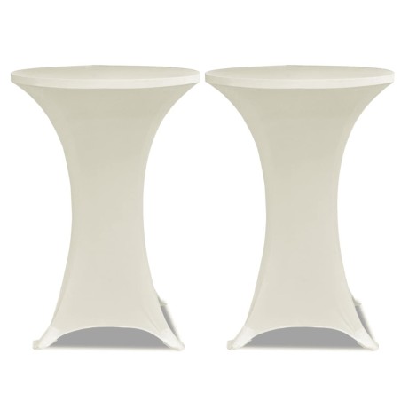 Housses élastiques de table Ø 60 cm Crème 4 pcs