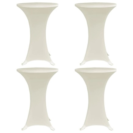Housses élastiques de table Ø 70 cm Crème 4 pcs