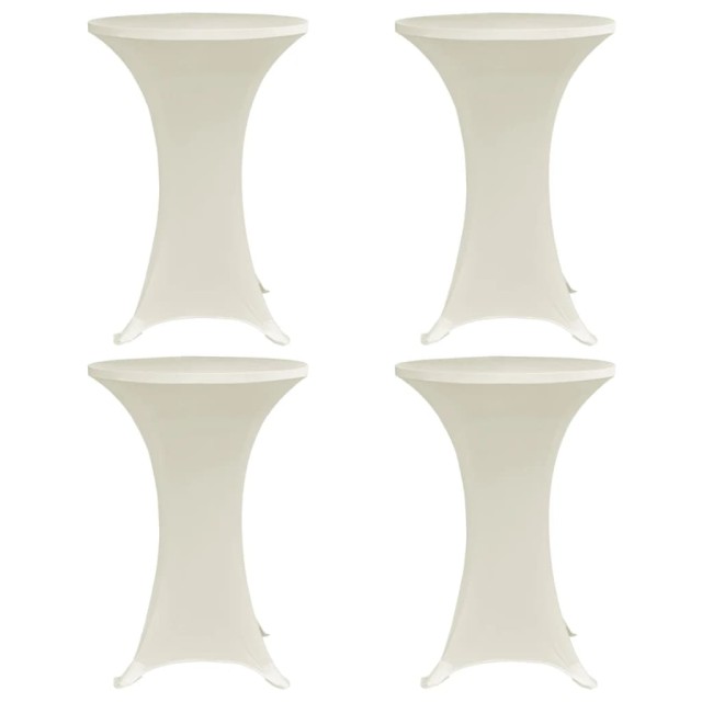 Housses élastiques de table Ø 70 cm Crème 4 pcs
