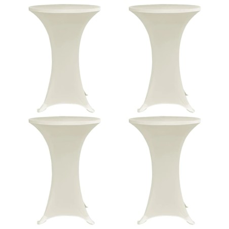 Housses élastiques de table Ø 70 cm Crème 4 pcs
