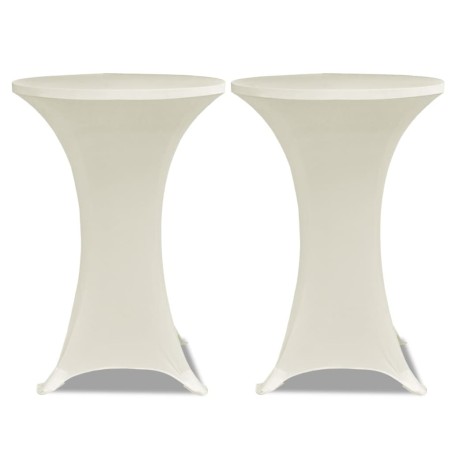 Housses élastiques de table Ø 70 cm Crème 4 pcs