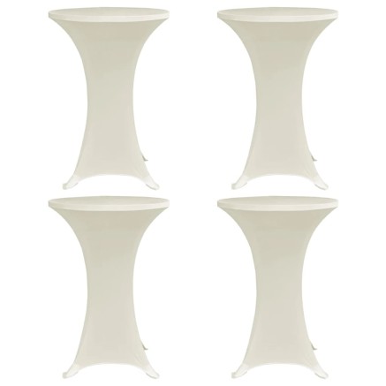 Housses élastiques de table Ø 80 cm Crème 4 pcs