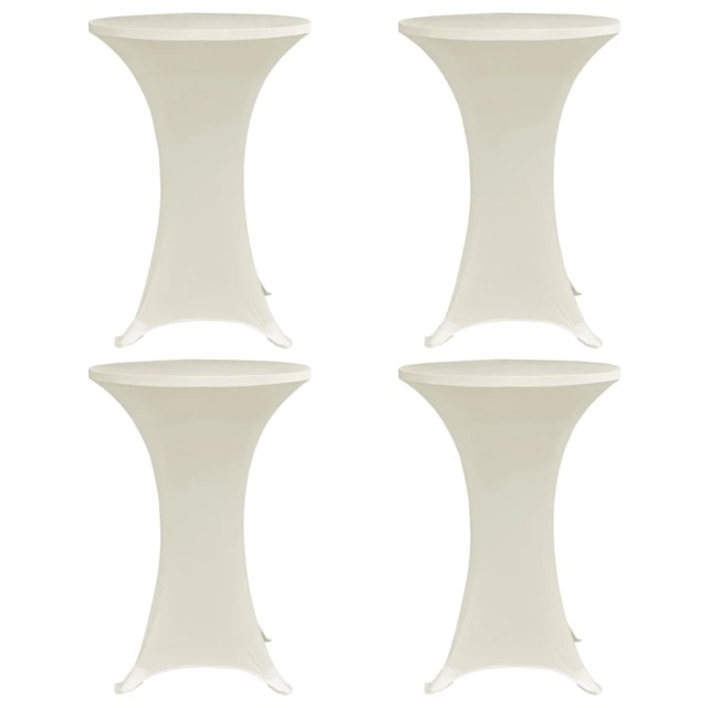 Housses élastiques de table Ø 80 cm Crème 4 pcs