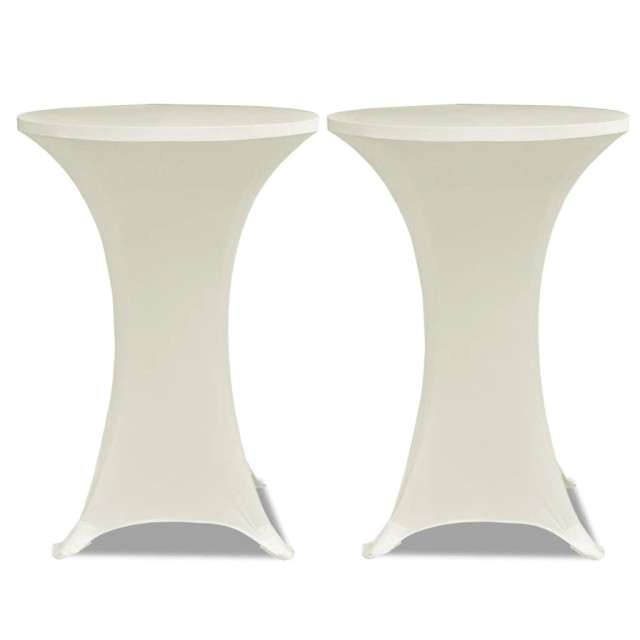 Housses élastiques de table Ø 80 cm Crème 4 pcs